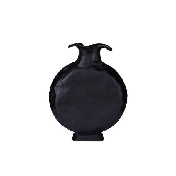 Lucky Art - Luckyart Alüminyum Siyah Modern Dekoratif Vazo 26x7x33 cm