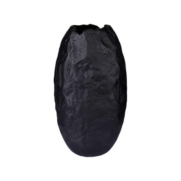 Lucky Art - Luckyart Alüminyum Siyah Modern Uzun Vazo 21x12x37,5 cm