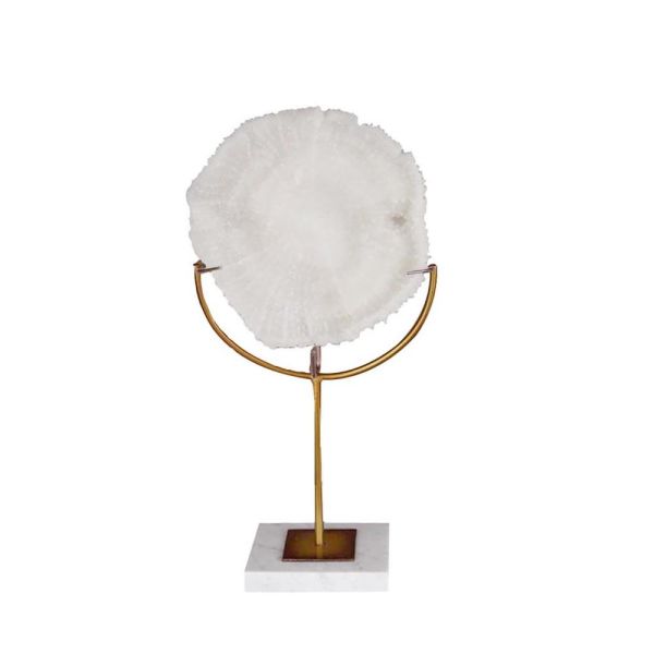 Lucky Art - Luckyart Ayaklı Mercan Görünümlü Poliresin Beyaz Dekoratif Obje 39 cm