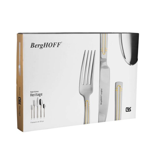 Berghoff Essentials 18/10 Paslanmaz Çelik Heritage 30 Parça Çatal Kaşık Bıçak Seti 6 Kişilik - Thumbnail