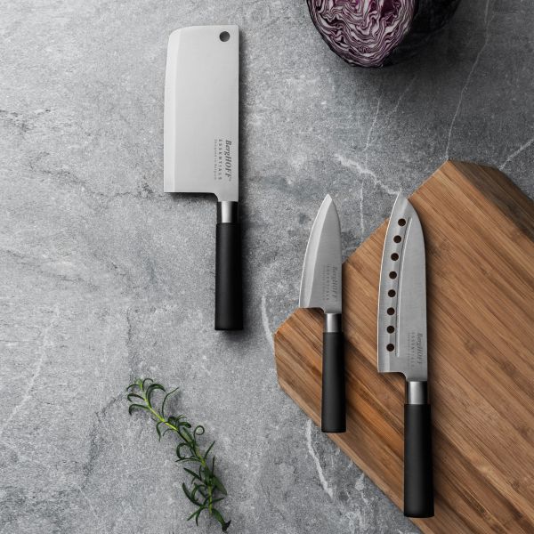Berghoff Essentials Paslanmaz Çelik Orient Delikli Santoku Bıçağı 17 cm - Thumbnail