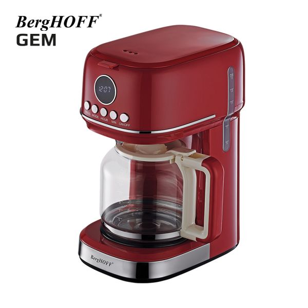 BERGHOFF - BergHOFF GEM RETRO 15 bardak Kırmızı Filtre Kahve Makinesi