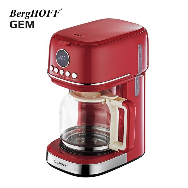 BERGHOFF - BergHOFF GEM RETRO 15 bardak Kırmızı Filtre Kahve Makinesi