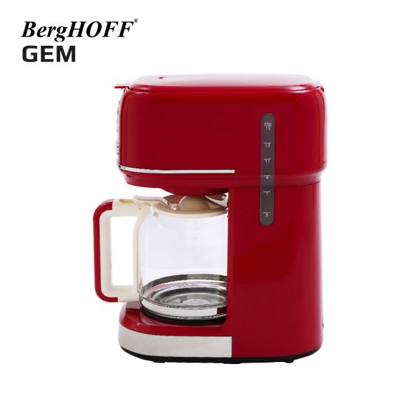 BergHOFF GEM RETRO 15 bardak Kırmızı Filtre Kahve Makinesi - Thumbnail