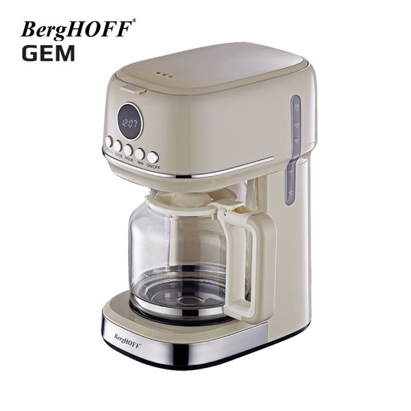 BERGHOFF - BergHOFF GEM RETRO 15 bardak Vanilya Krem Rengi Filtre Kahve Makinesi