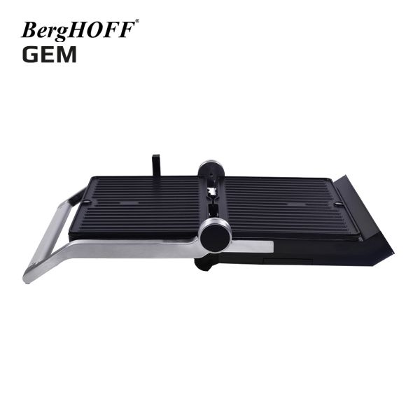 BergHOFF GEM TITAN Siyah Çelik Kapaklı Contact Izgara ve Tost Makinesi - Thumbnail