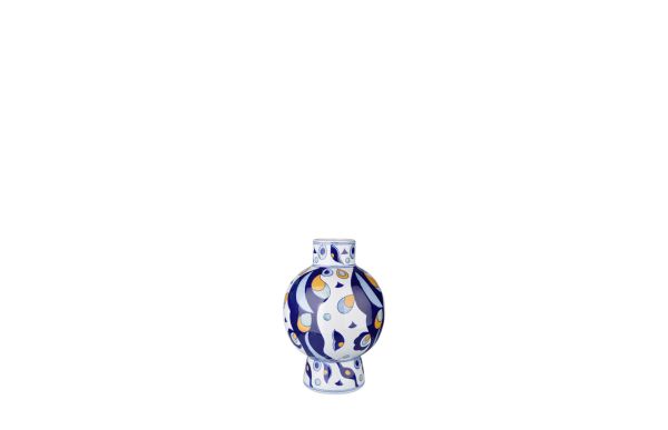 Lucky Art - Luckyart Blue Design Boğumlu Büyük Vazo 36 Cm