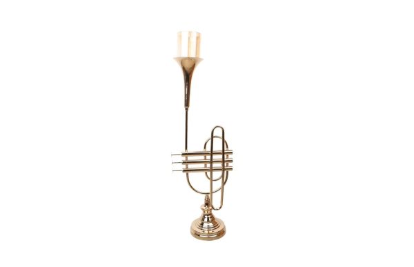 Luckyart Gold Trompet Dekor 23x15x66 Cm - Thumbnail