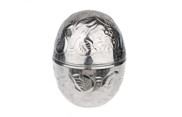 Luckyart Gümüş Yumurta Dekor 13x17 Cm - Thumbnail