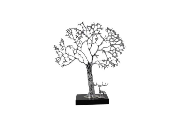 Luckyart Gümüş Geyikli Ağaç 32 Cm - Thumbnail