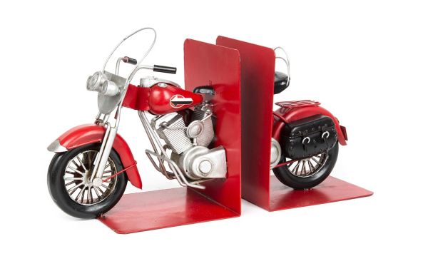 Lucky Art - Luckyart Kırmızı Motorsiklet Kitaplık 33x12x19 Cm