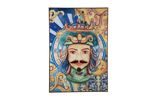 Lucky Art - Luckyart Cam Dış Kaplamalı Kral Kanvas Tablo 90x130 cm