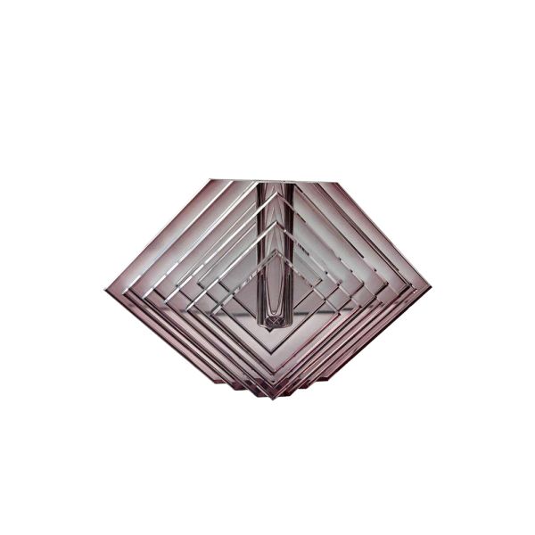 Lucky Art - Luckyart Bordo Kristal Cam Prizma Formlu Küçük Vazo 17x9x11 cm