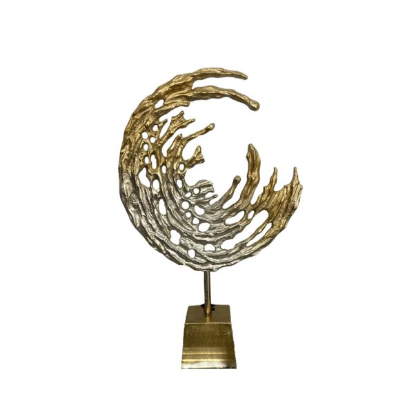 Lucky Art - Luckyart Gold Ay Şekilli Metal Dekor 76 cm