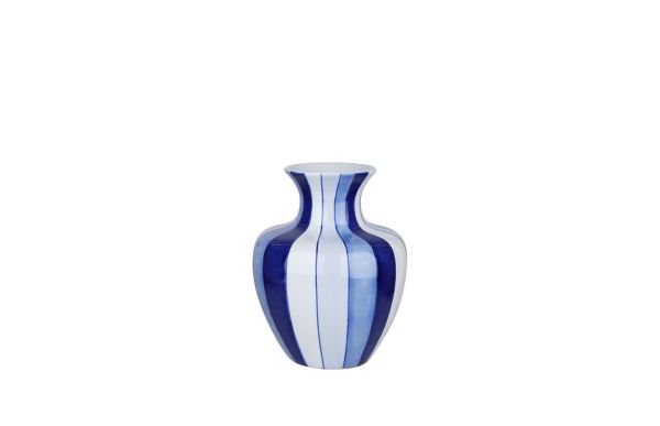 Lucky Art - Luckyart Mavi-Beyaz Boğumlu Vazo 23 Cm