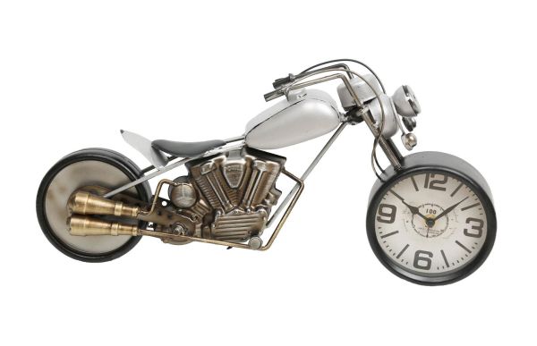 Luckyart Metal Gümüş Motorsiklet Saat - Thumbnail