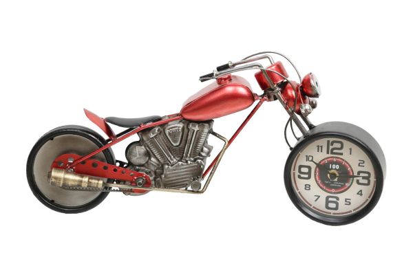 Lucky Art - Luckyart Metal Kırmızı Motorsiklet Saat