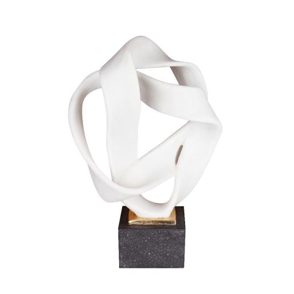 Lucky Art - Luckyart Poliresin Modern Dekoratif Beyaz Obje 43 cm