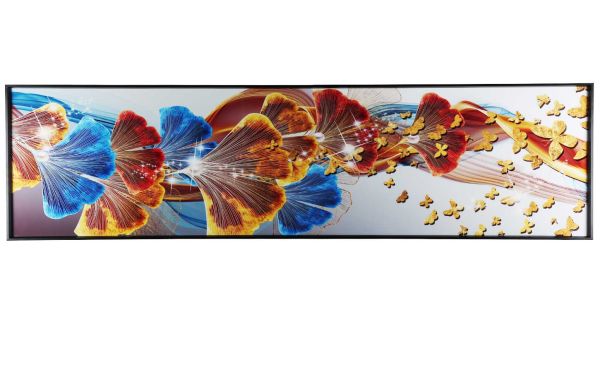 Lucky Art - Luckyart Renkli Çiçekli Tablo 40x150x3.5 Cm