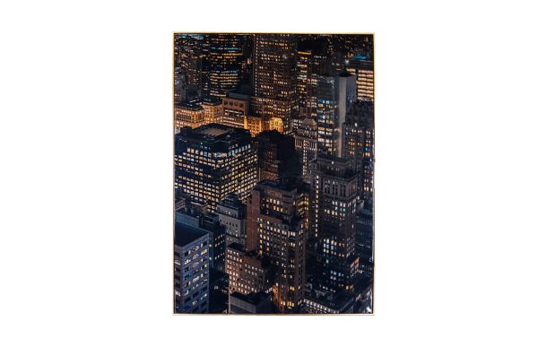 Lucky Art - Luckyart Cam Dış Kaplamalı Şehirde Gece Kanvas Tablo 90x130 cm